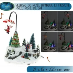Village De Noel Lumineux Et Musical Avec Piste De Ski