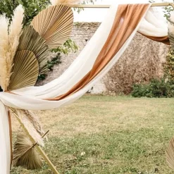 Voile Ou Tenture Mariage Pour Arche De C R Monie Cr Me 2M X 6.2M