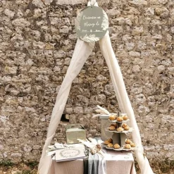 Voile Ou Tenture Mariage Pour Arche De C R Monie Cr Me 2M X 6.2M